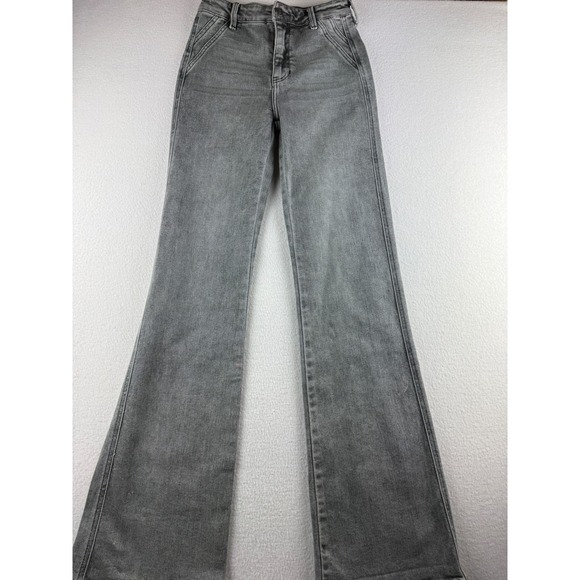 KanCan Denim - Kancan Womens High Rise Flare Jeans Grey Wash Size 1/24 KC9248LG